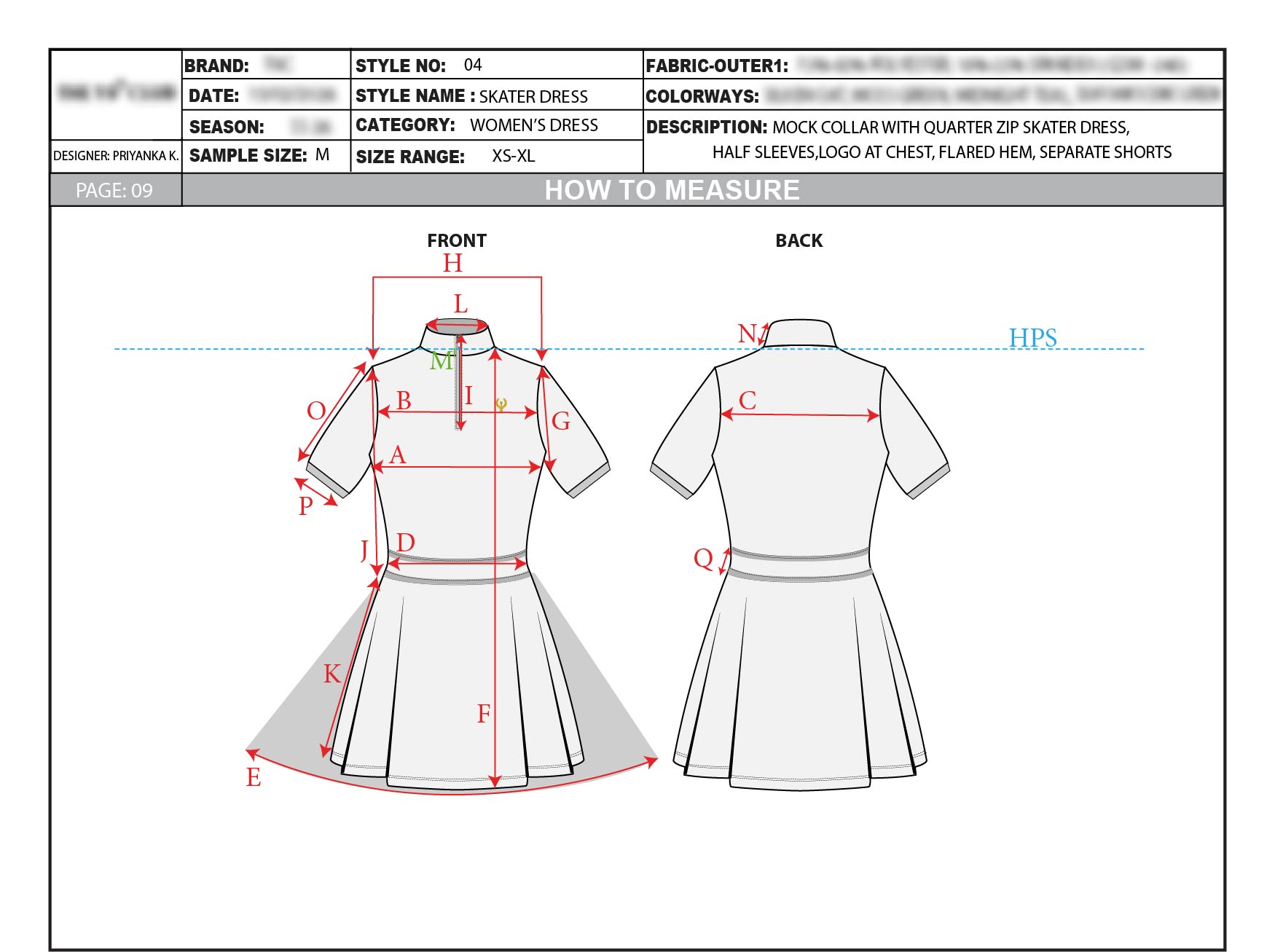 How-to-measure guide for the golf skater dress