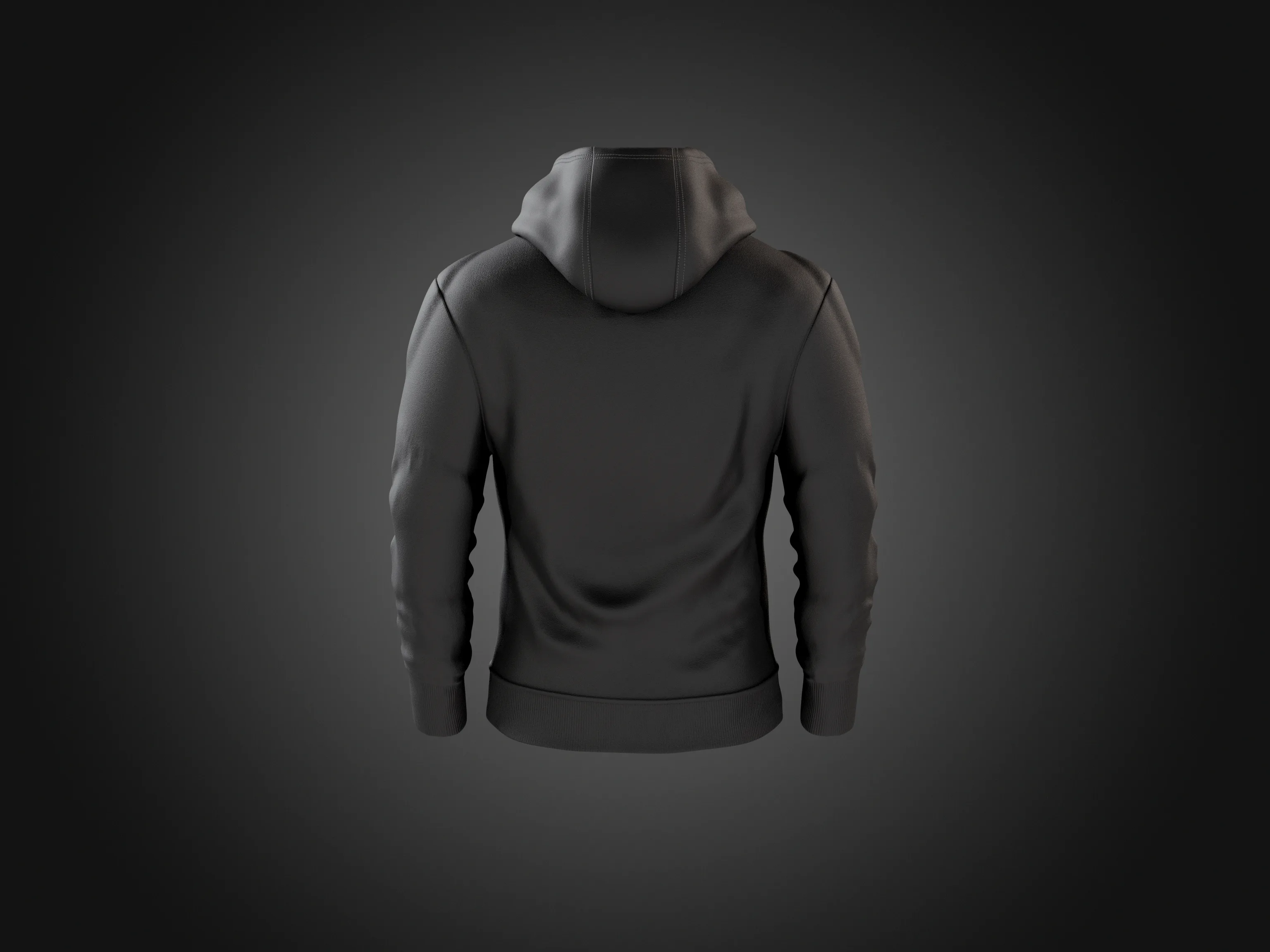 Back 3D render of the finished motorcycle hoodie