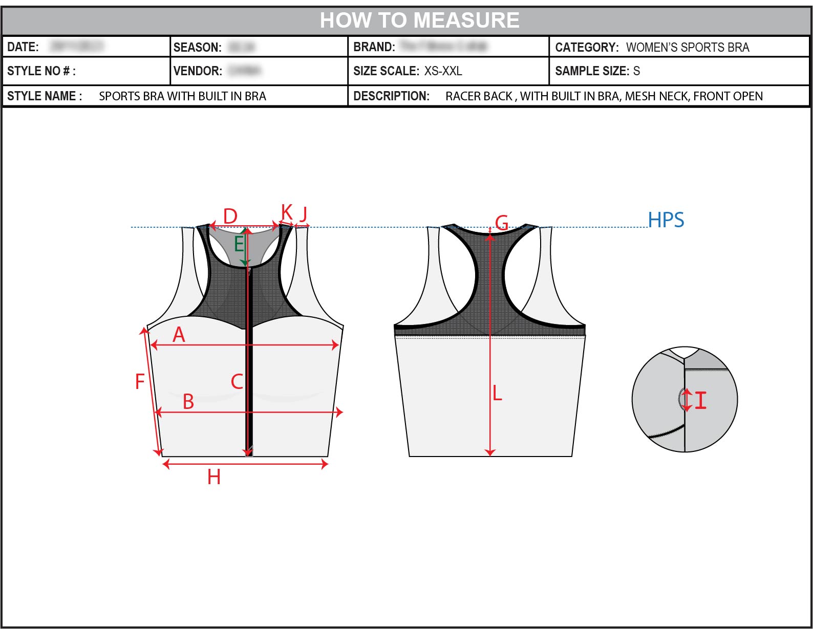 How-to-measure guide for the sports bra